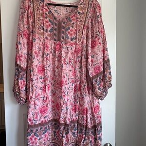 Floral Pink Midi Dress